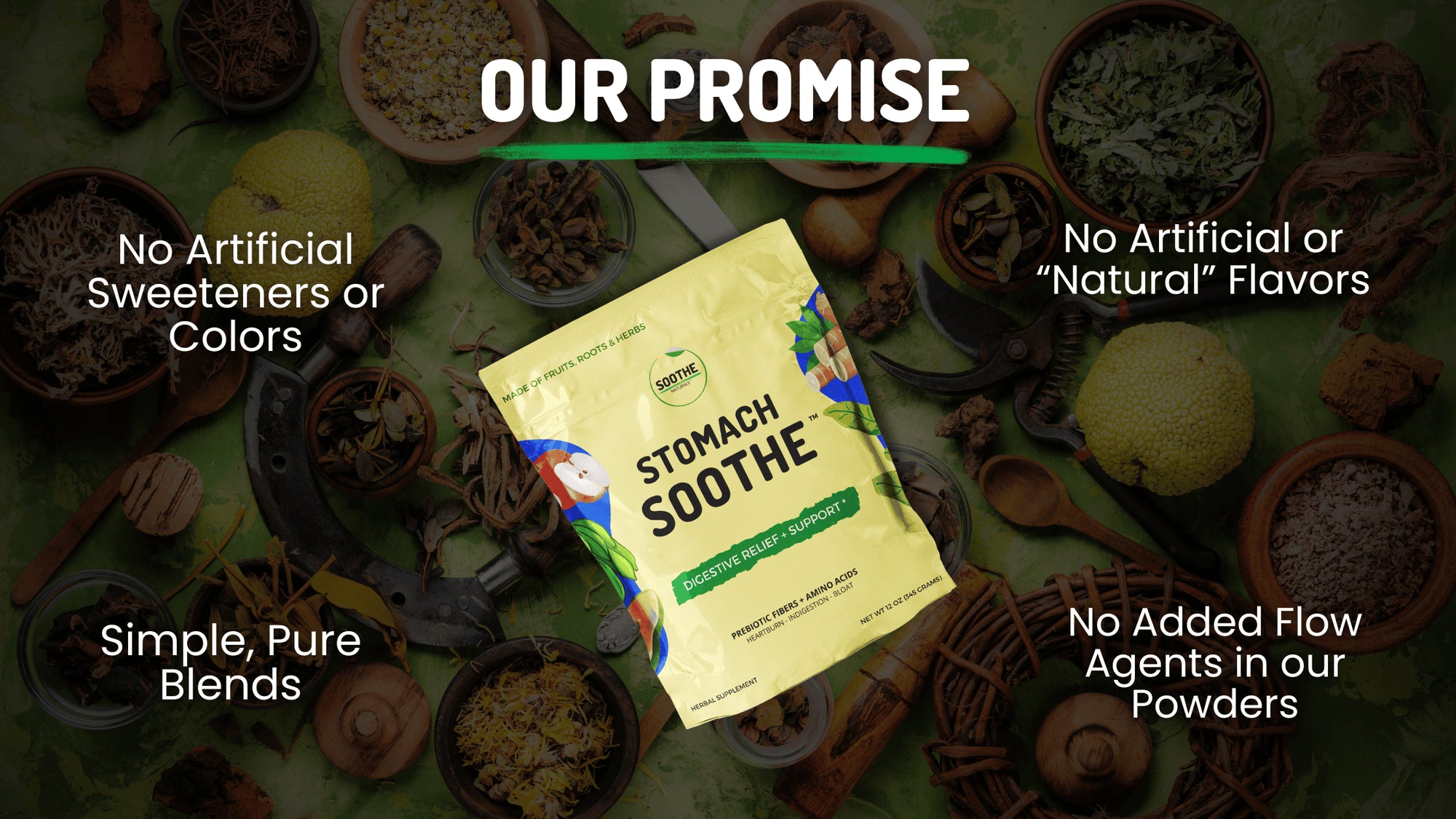 Our Promise - simple pure blends with no artificial sweeteners, colors, or flavors